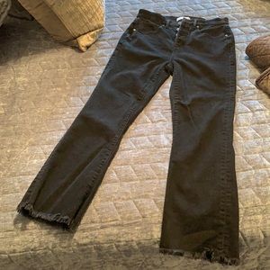 Like new flare crop Loft black denim!